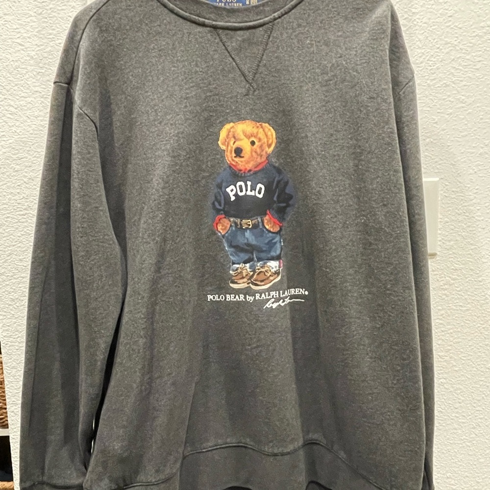 Ralph Lauren Charcoal Polo Bear Crewneck Sweater